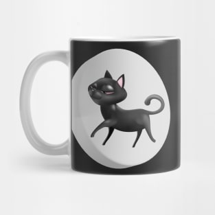 Black 3D Cat Mug